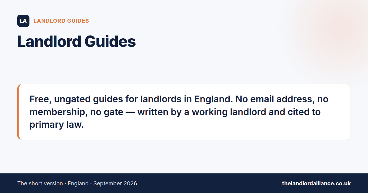 Landlord Guides: Everything below is free and open — no email address, no membership, no gate.